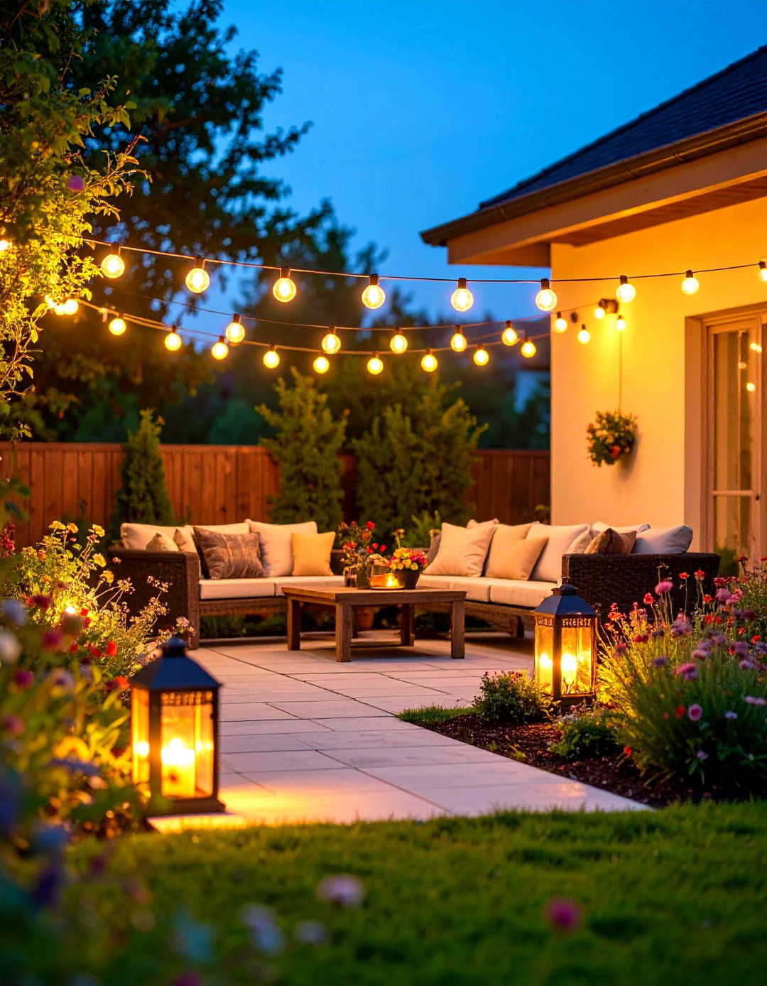 Rectangular Patio with Ambient Lighting - 30 patio layout ideas rectangle