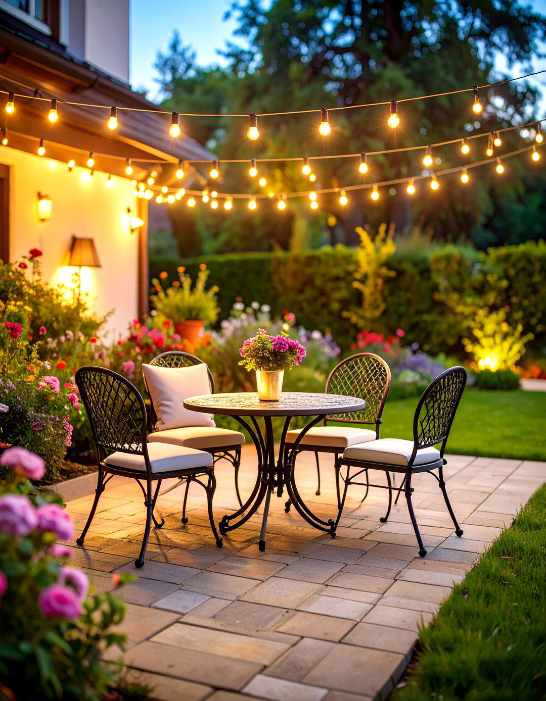 Rectangular Patio with Cafe Style Seating - 30 patio layout ideas rectangle