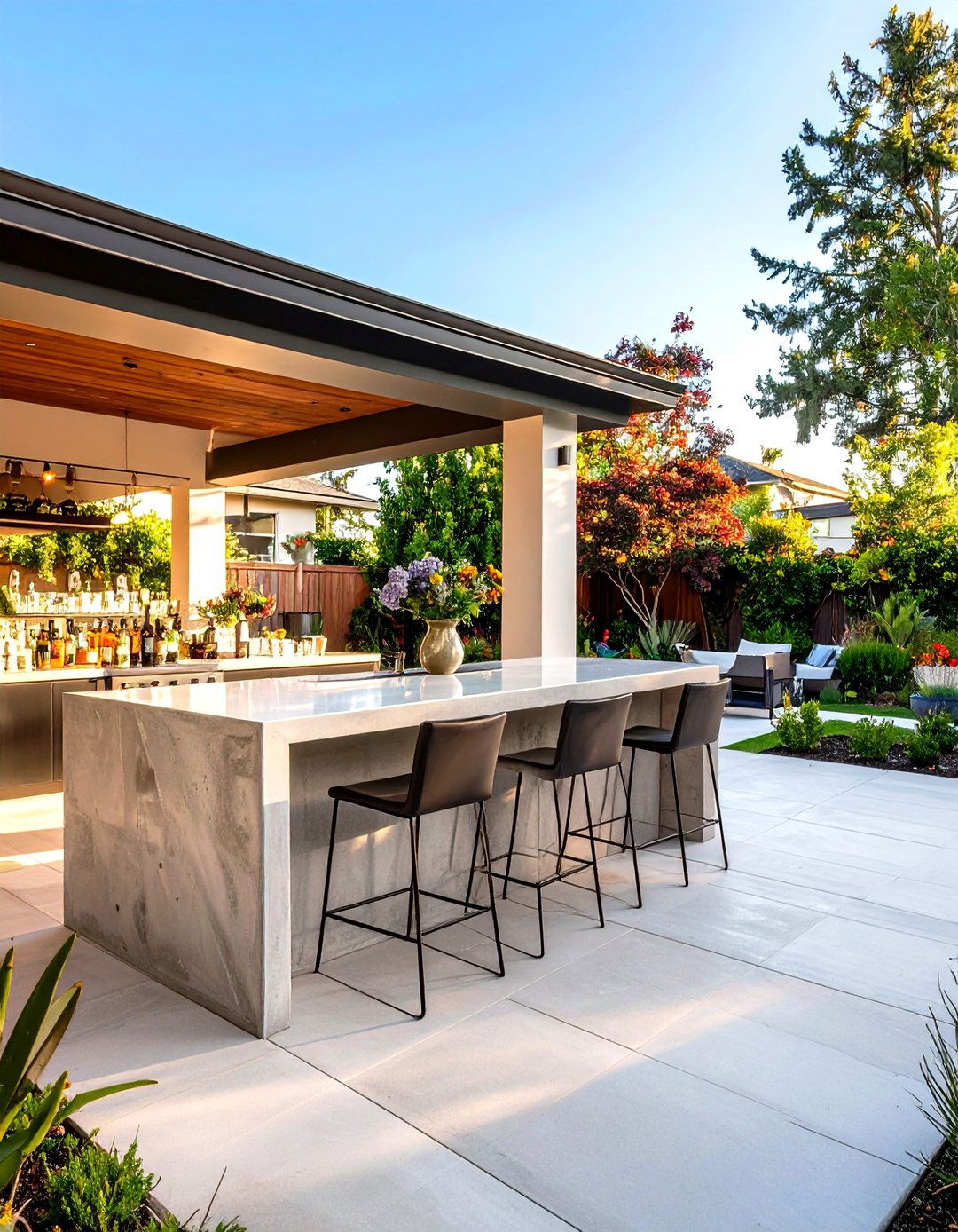 Rectangular Patio with a Bar Area - 30 patio layout ideas rectangle