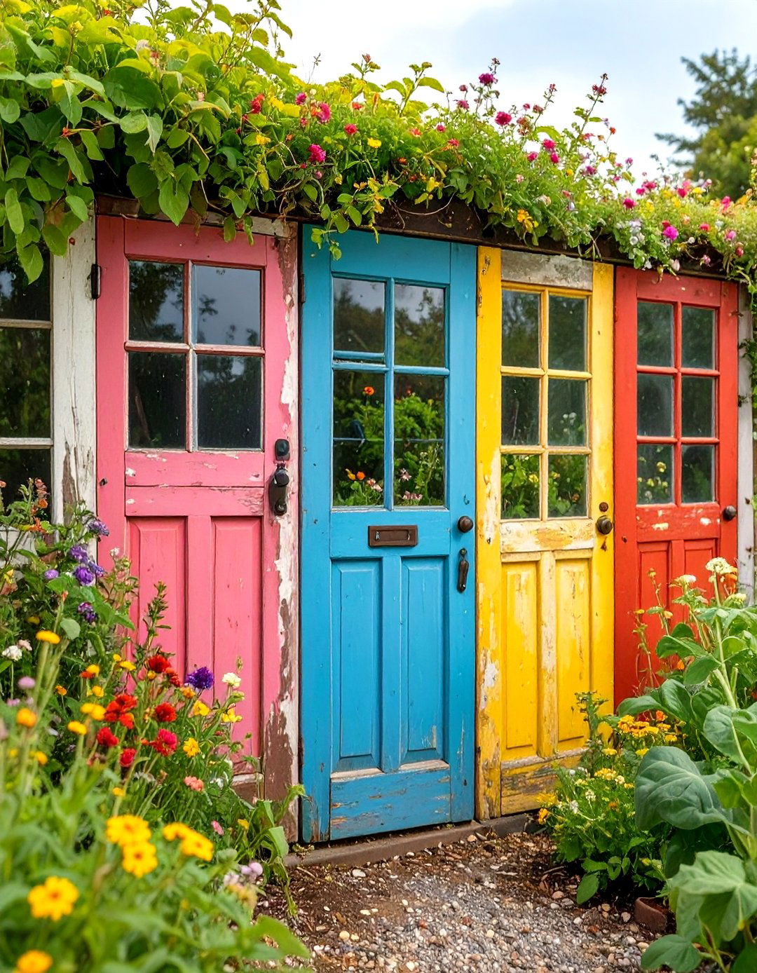 Recycled Door Vegetable Garden Fence - 30 vegetable garden fence ideas
