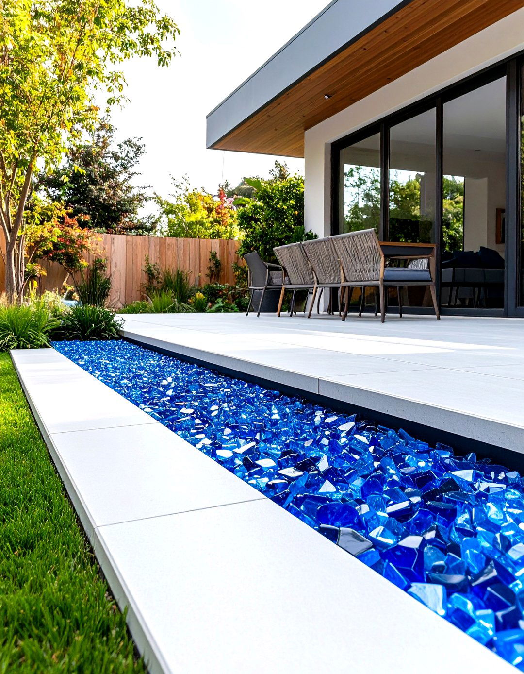 Recycled Glass Mulch Patio Border - 30 patio border ideas
