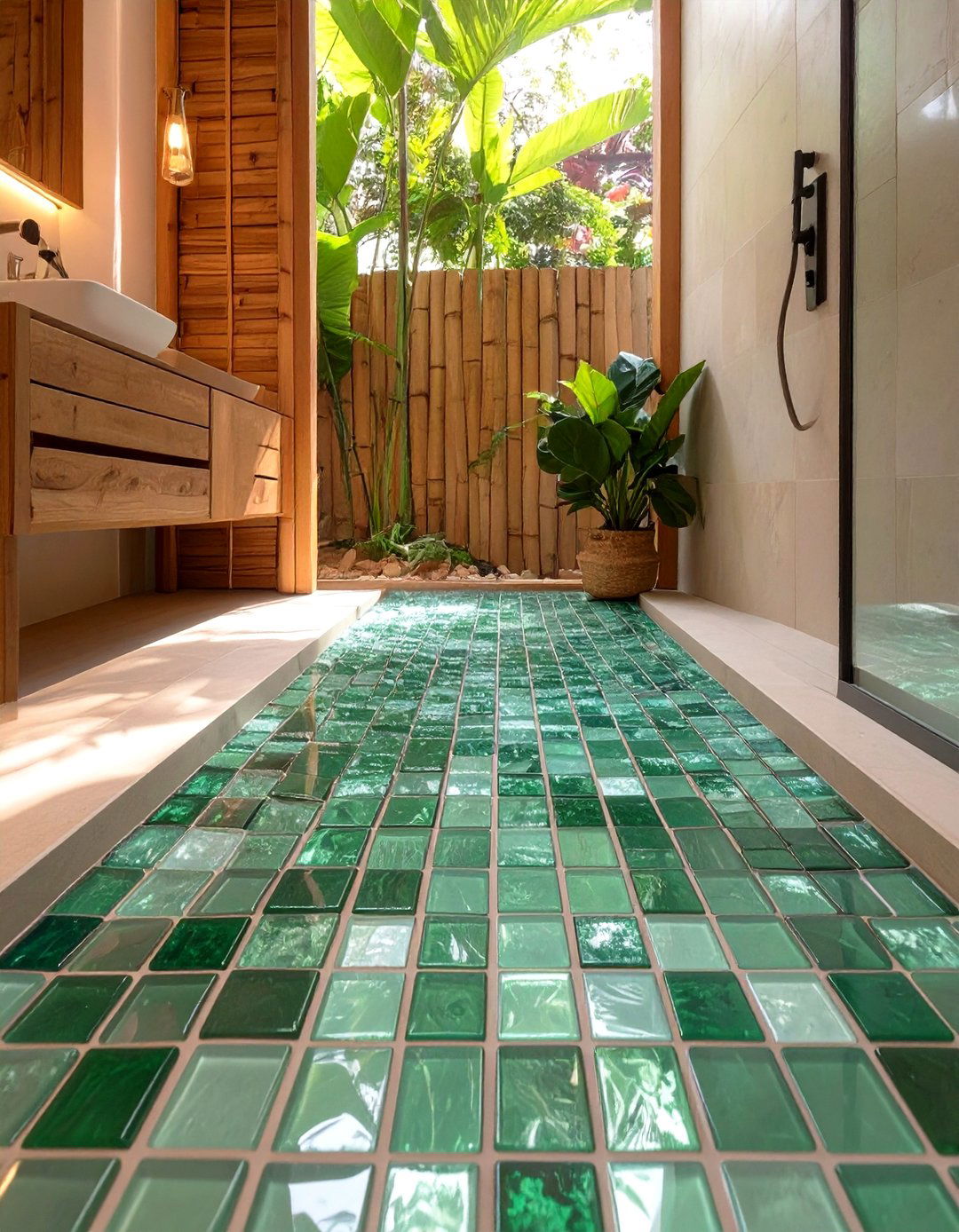 Recycled Glass Tile Shower Floor - 30 shower floor ideas