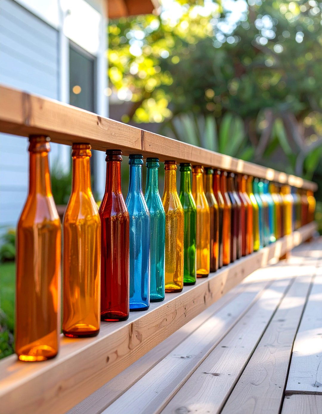 Recycled Material Deck Railing - 30 simple deck railing designs