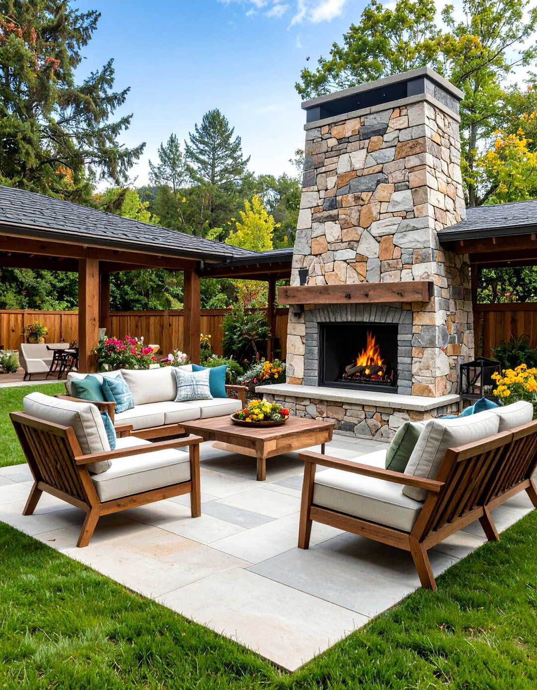 Recycled Material Eco Fireplace - 30 backyard fireplace ideas