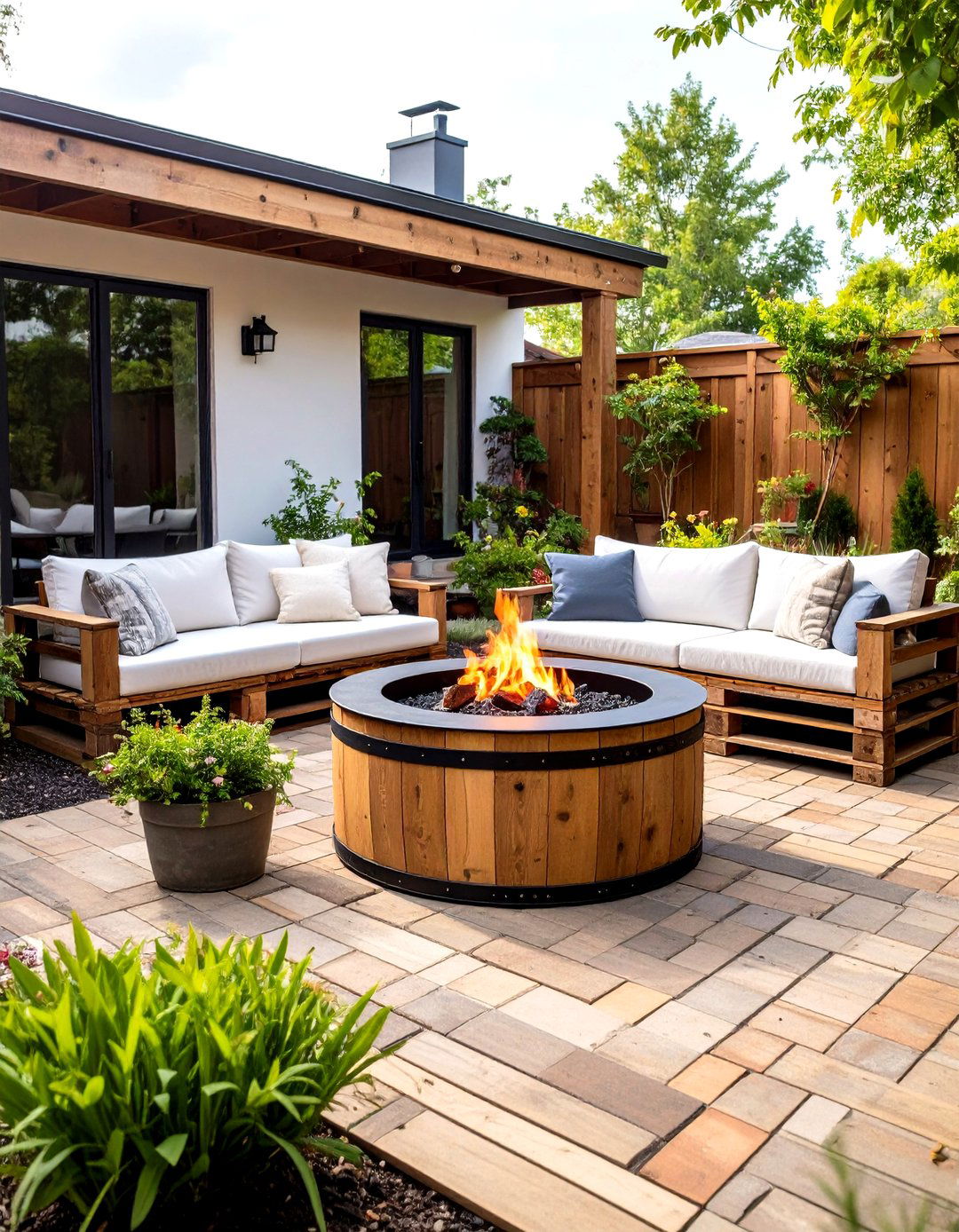 Recycled Materials Fire Pit - 30 fire pit landscaping ideas