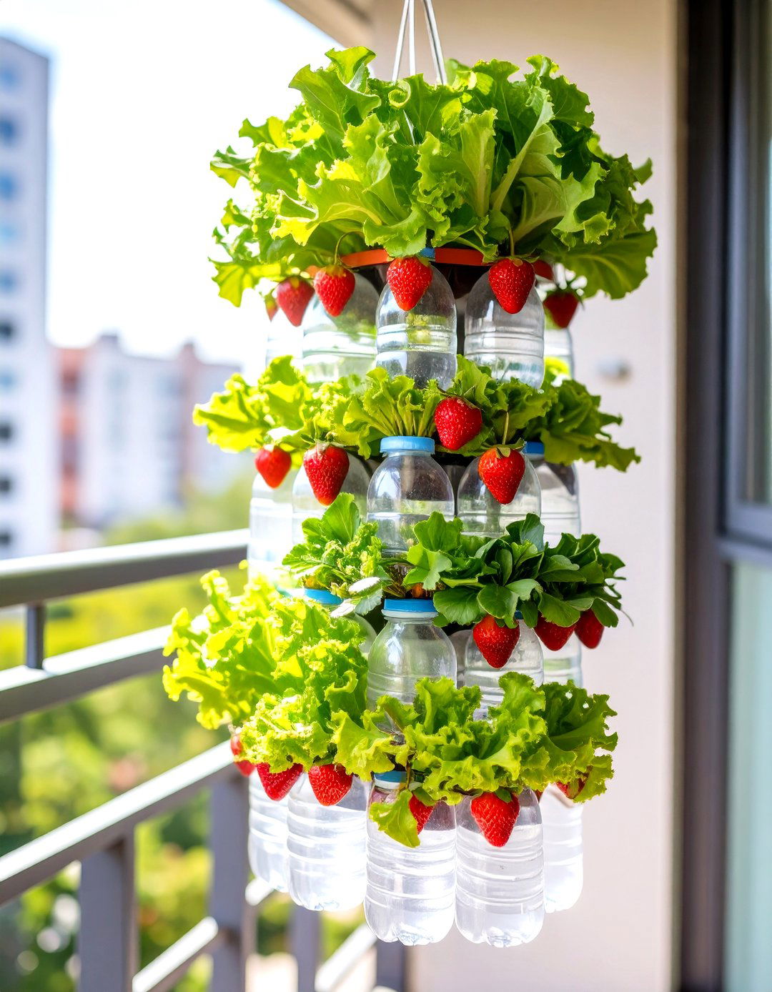 Recycled Plastic Bottle Tower Garden - 30 vertical garden ideas