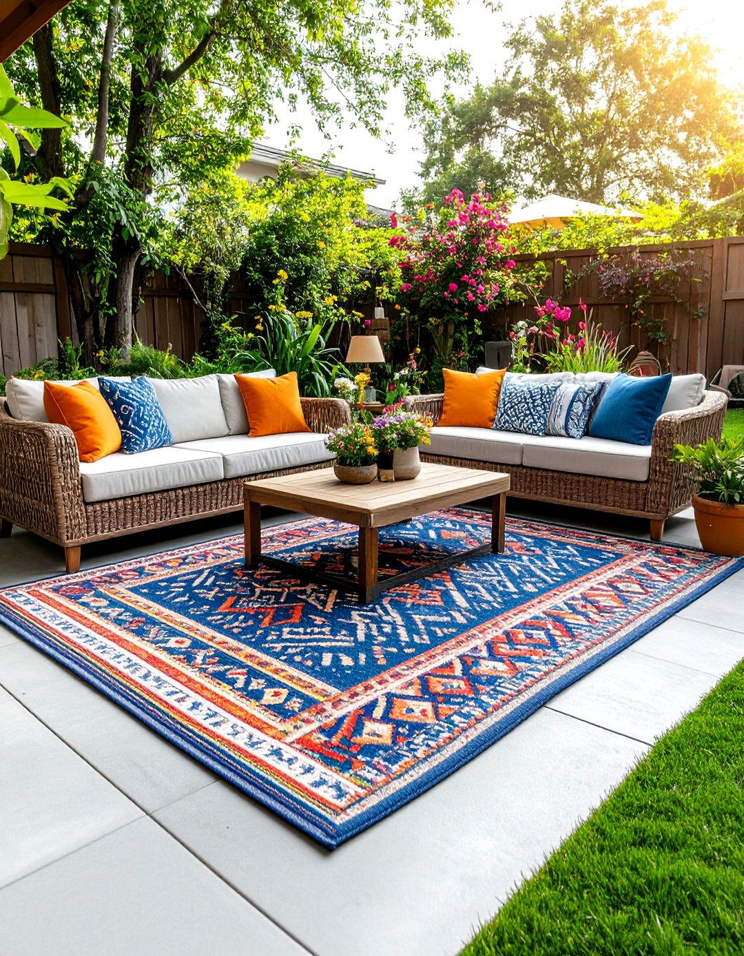 Recycled Plastic Outdoor Rugs - 30 backyard floor ideas