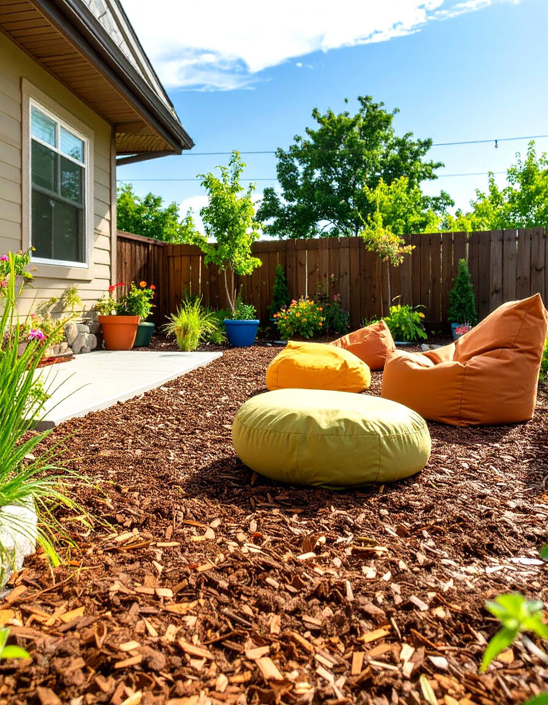 Recycled Rubber Mulch Flooring - 30 cheap patio floor ideas