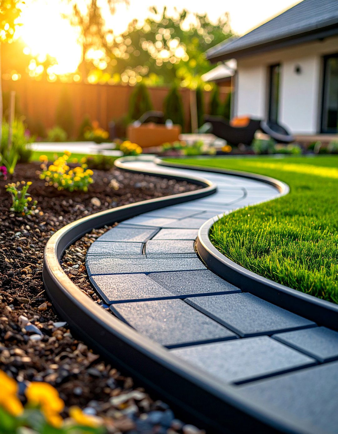 Recycled Rubber Patio Edging - 30 patio edging ideas