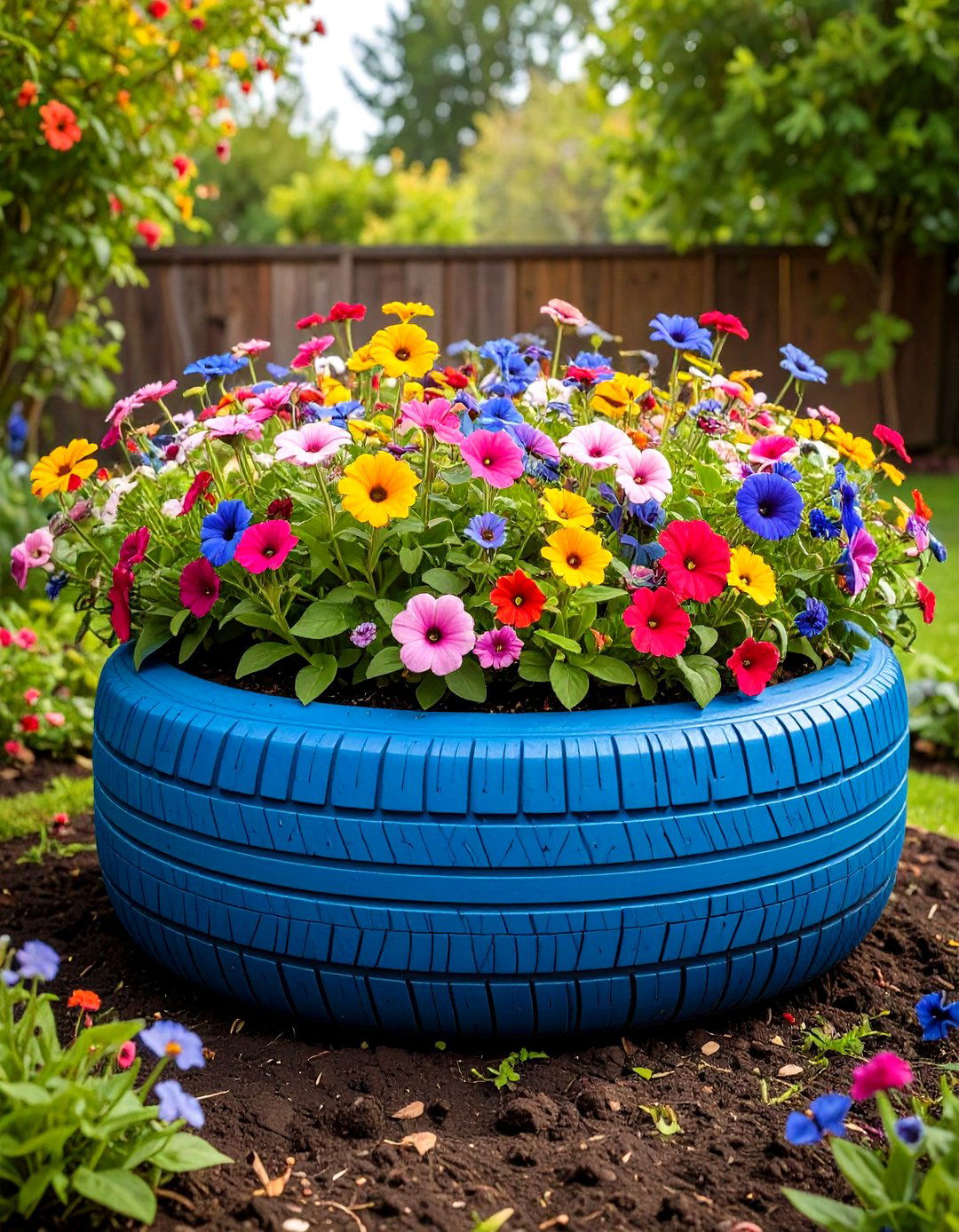 Recycled Tire Garden Bed - 30 garden bed design ideas