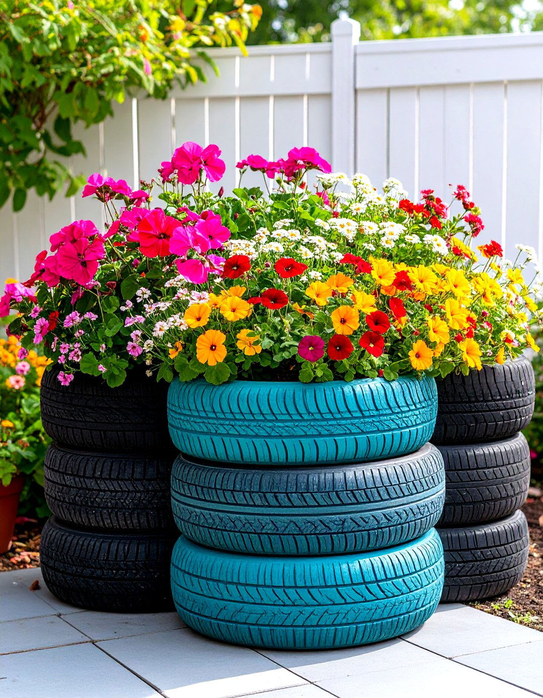 Recycled Tire Garden Bed - 30 garden beds ideas