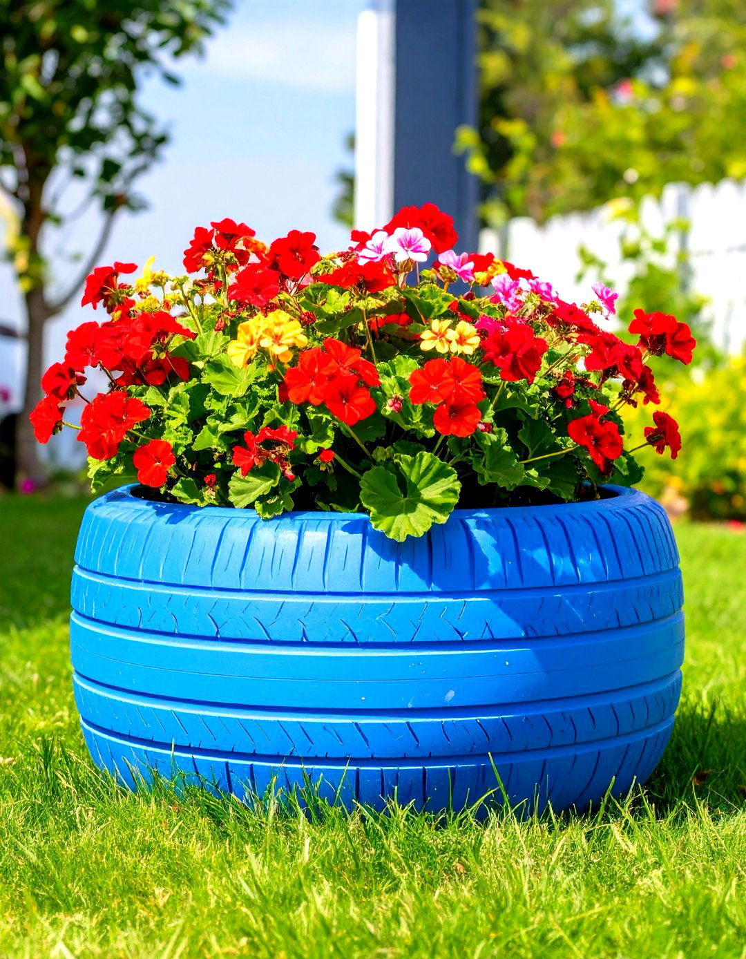 Recycled Tire Planter for Flowers - 30 simple garden ideas