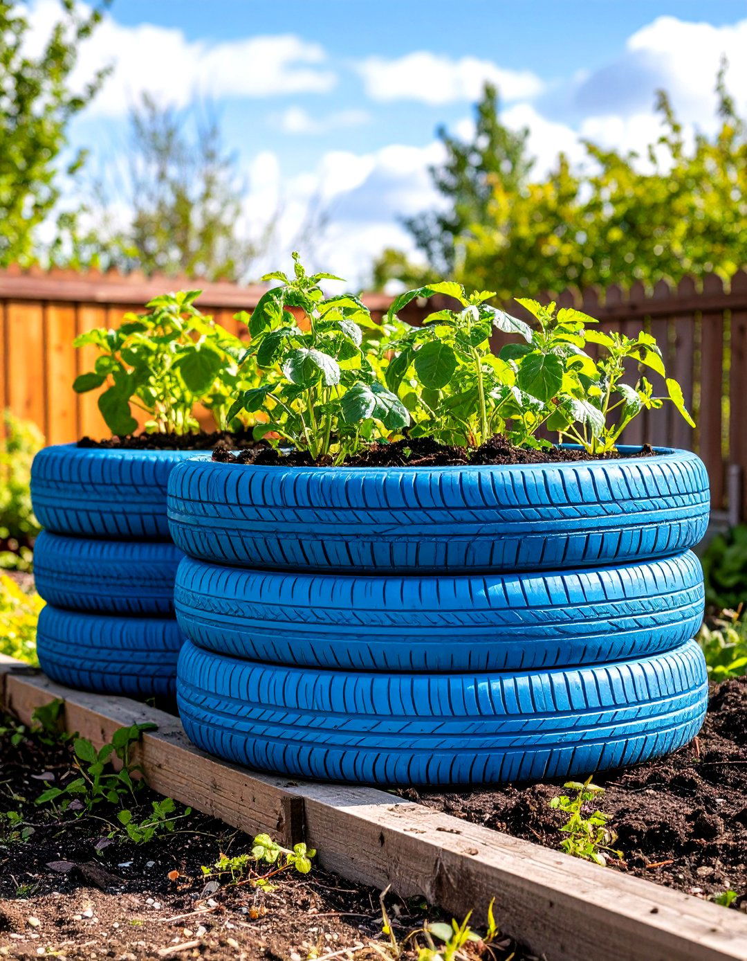 Recycled Tire Raised Garden Bed - 30 diy raised garden bed ideas