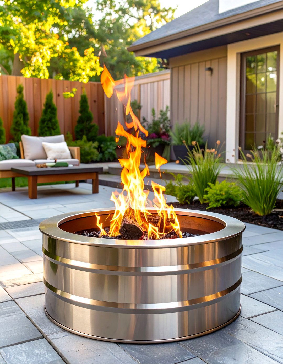Recycled Washing Machine Drum Fire Pit - 30 small backyard fire pit ideas landscaping