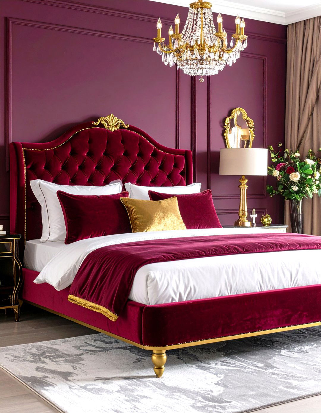 Red and Purple Jewel Toned Bedroom - 30 red bedroom ideas