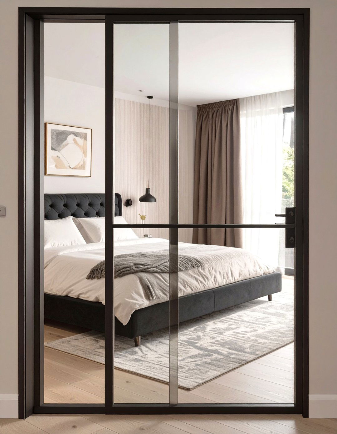 Reeded Glass Panel Bedroom Door - 30 bedroom door ideas