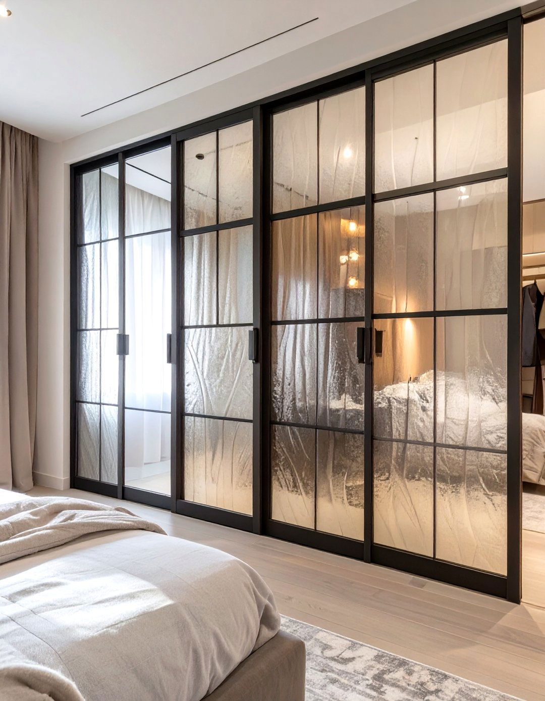 Reeded Glass Panel Doors - 30 closet door ideas for bedroom