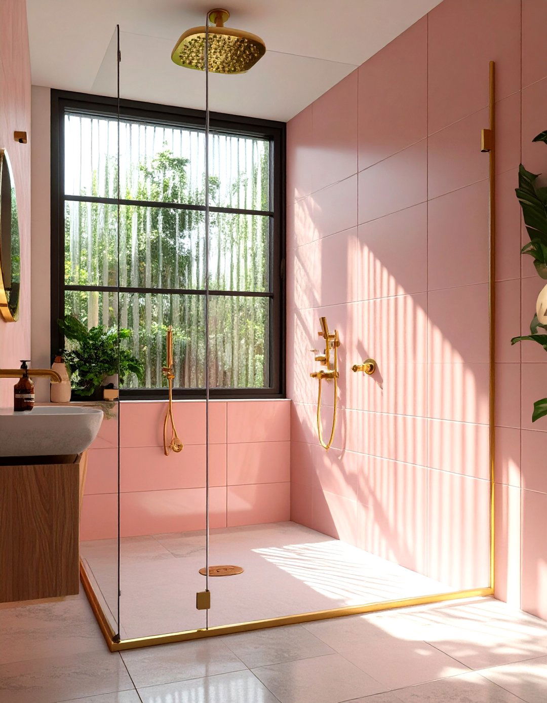 Reeded Glass Shower Window - 30 shower window ideas