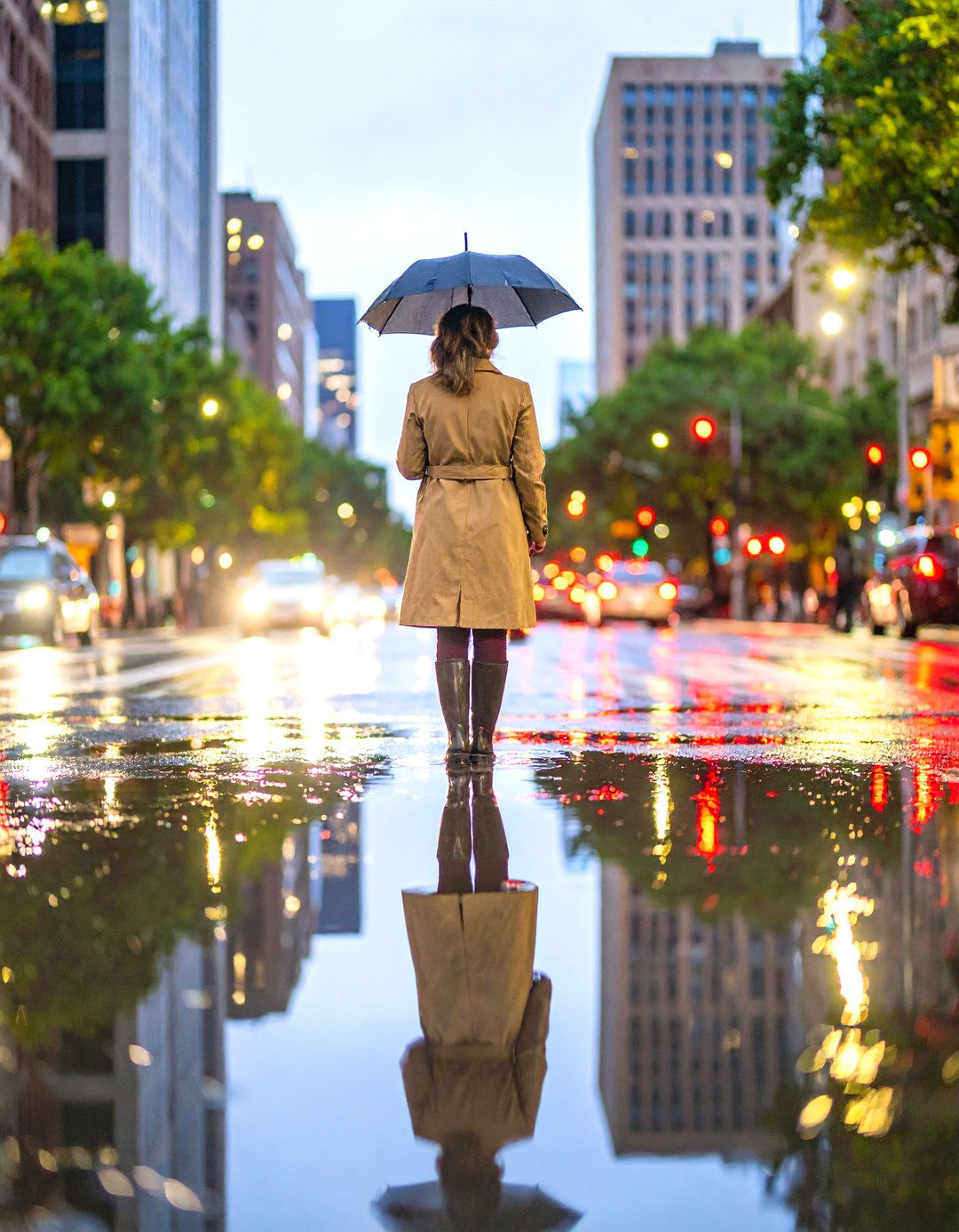 Reflecting in a Puddle - 30 girl outdoor senior picture ideas