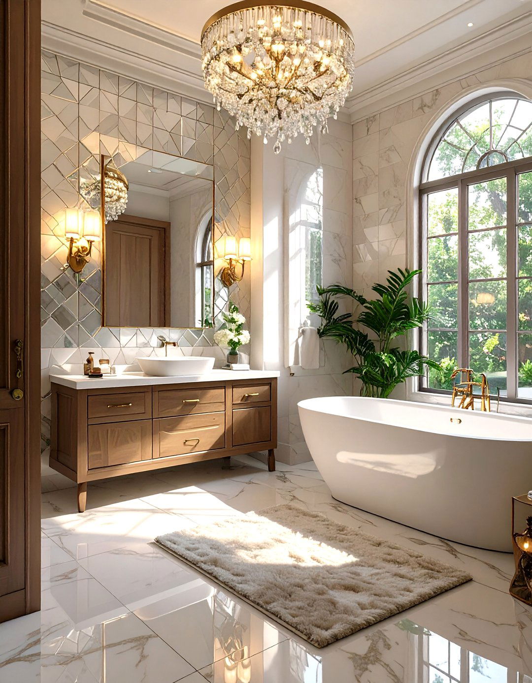 Reflective Mirrored Tile Bathroom - 30 bathroom wall tile ideas