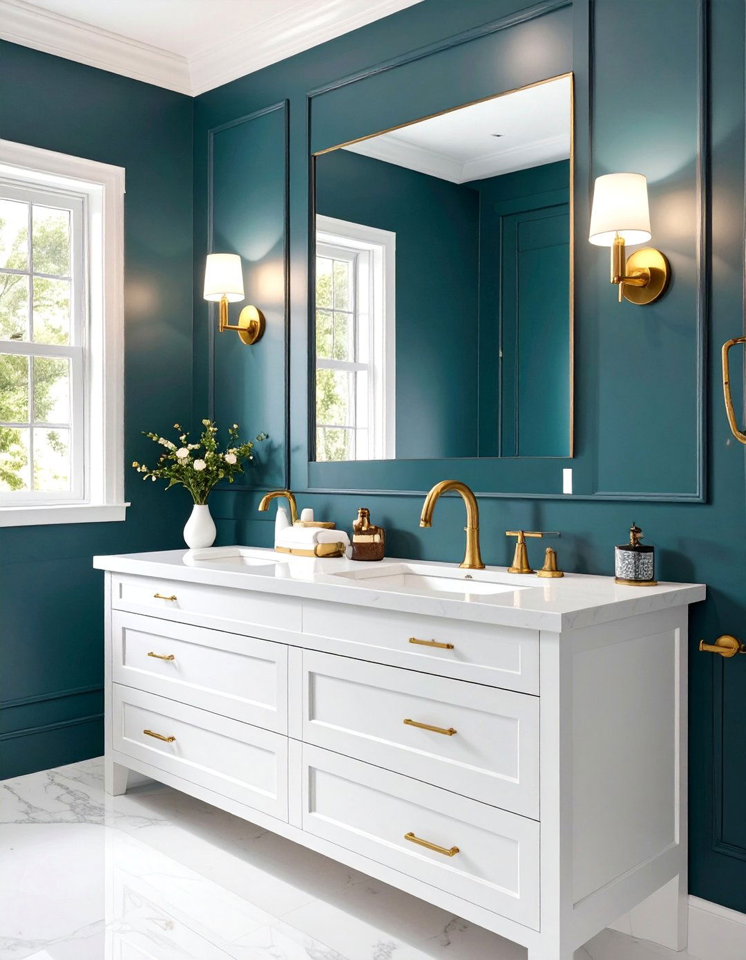 Regal Deep Teal Bathroom - 30 bathroom wall paint ideas