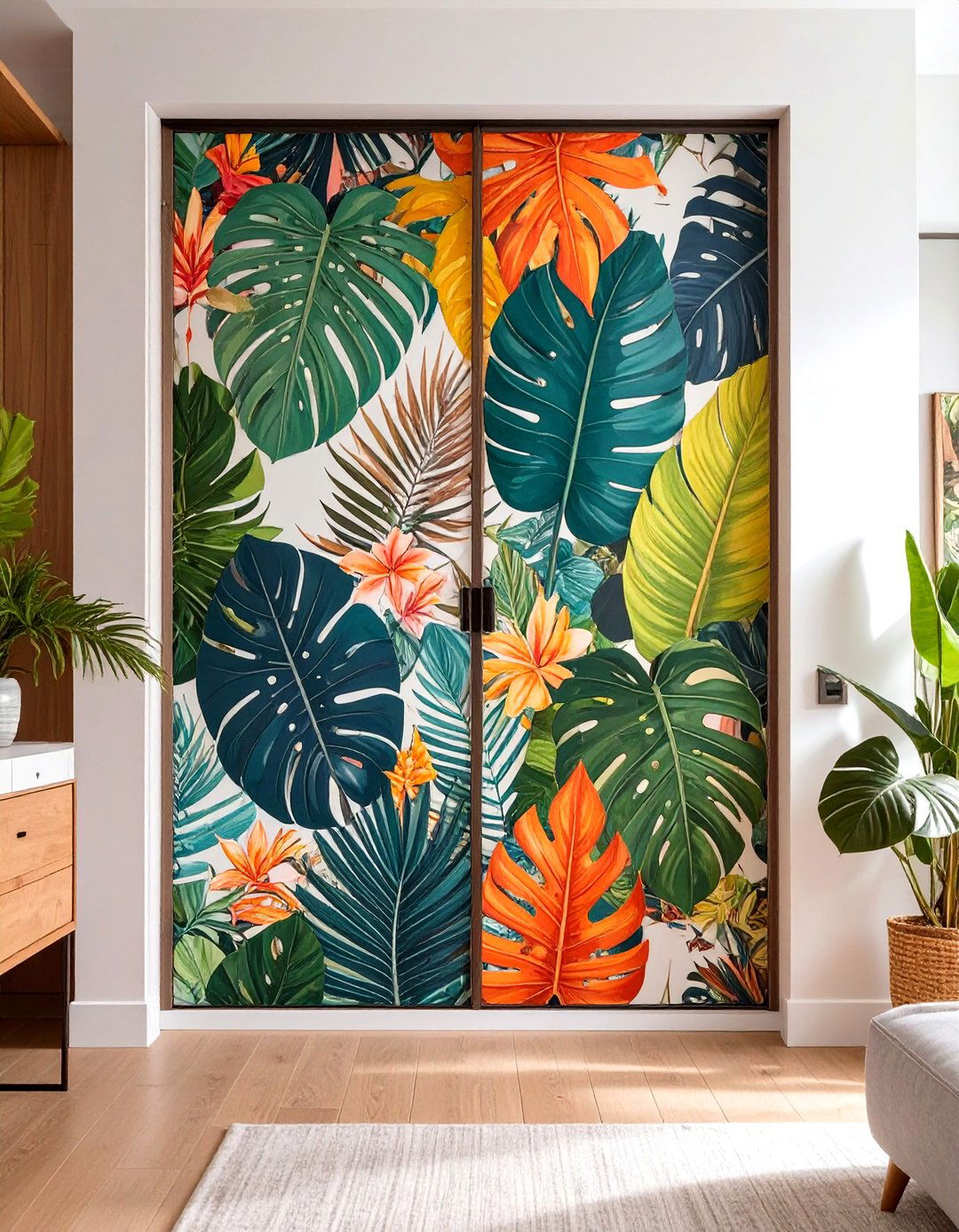 Removable Wallpaper Application - 30 diy closet door ideas