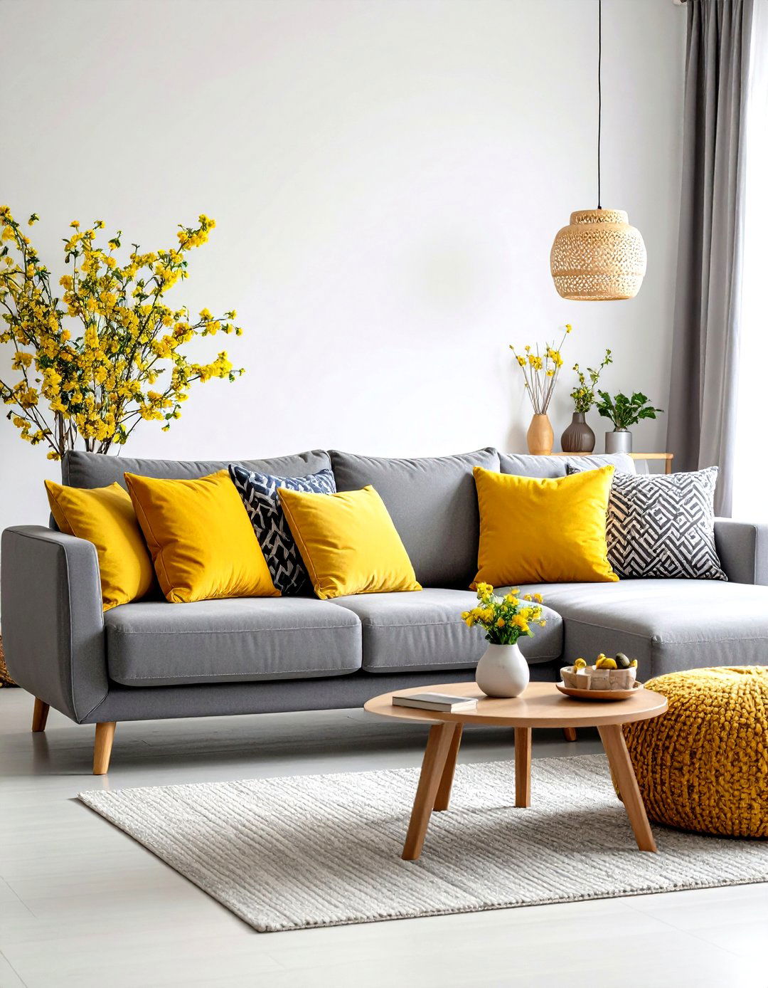 Repetition of Throw Pillows on a Sofa - 30 repetition in interior design ideas