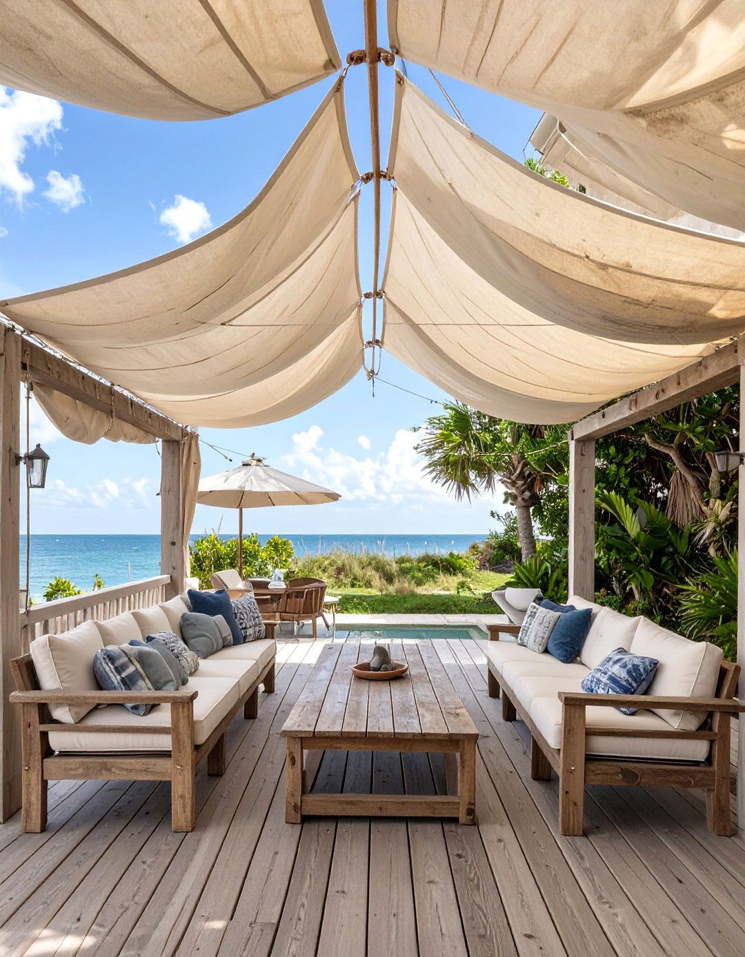 Repurposed Boat Sail Roof - 30 cheap patio roof ideas