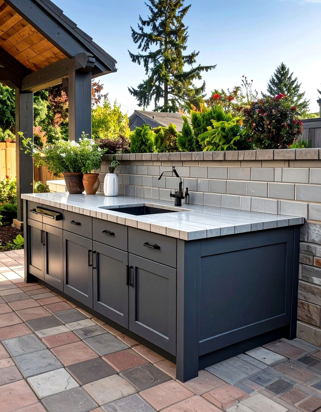 Repurposed Cabinet Base - 30 outdoor kitchen ideas on a budget