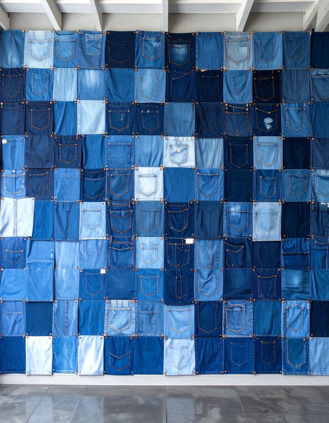 Repurposed Denim Wall Covering - 30 cheap garage wall ideas