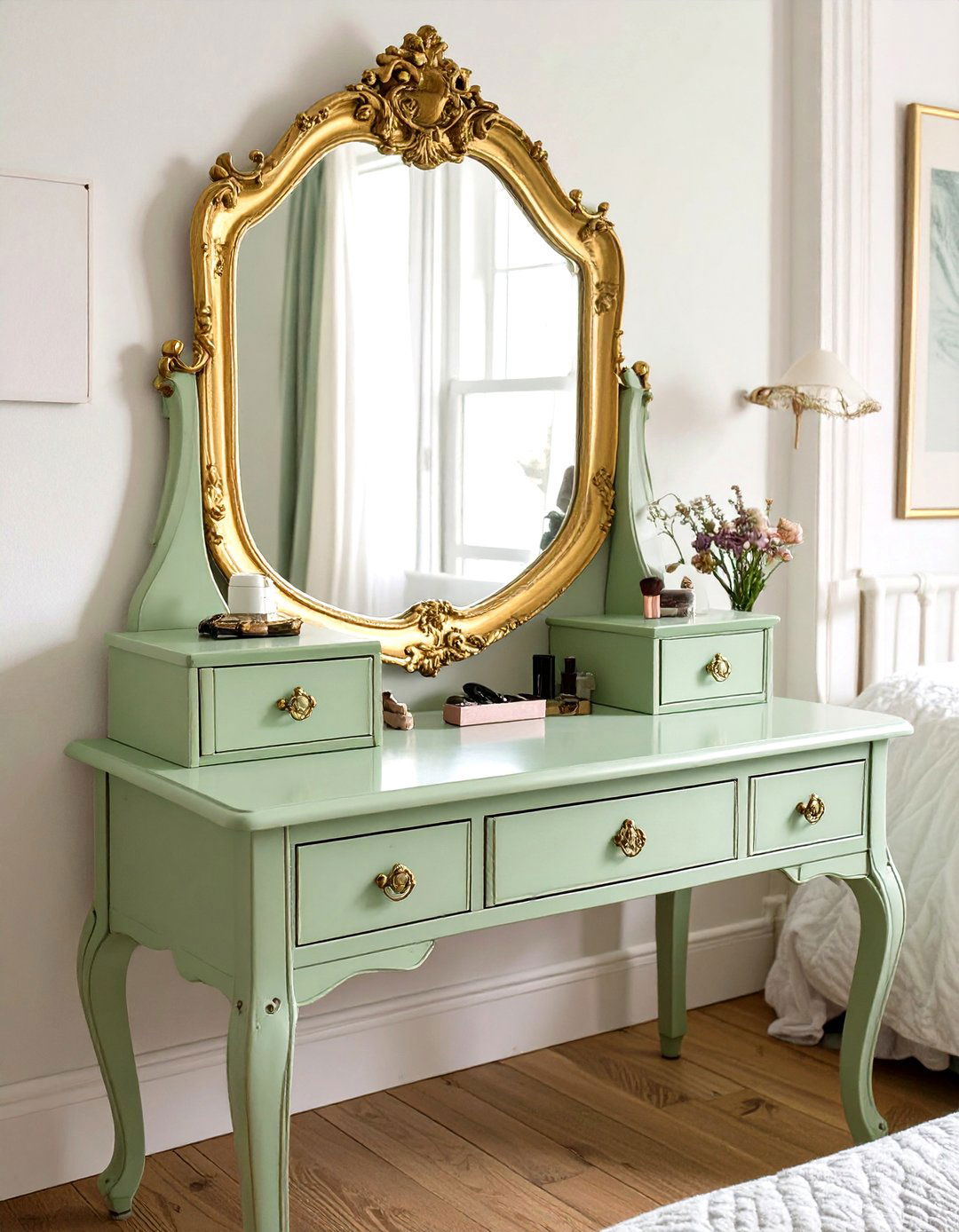Repurposed Desk Makeup Vanity - 30 makeup vanity ideas