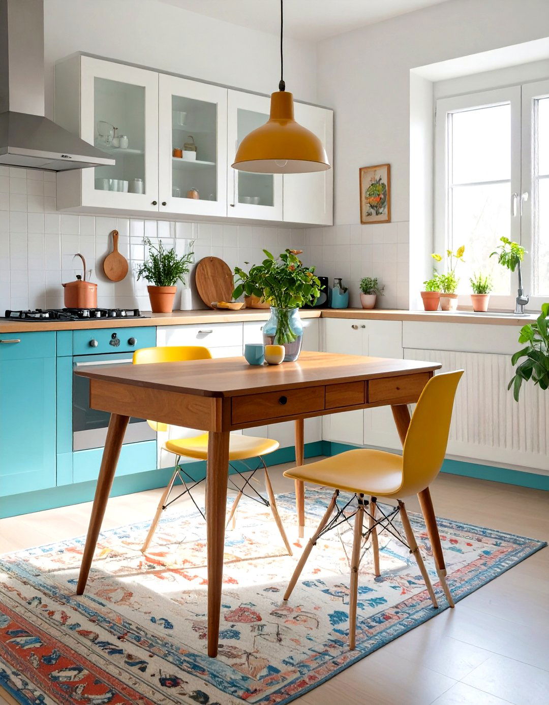 Repurposed Desk as a Kitchen Table - 30 what are space-saving kitchen table ideas ideas