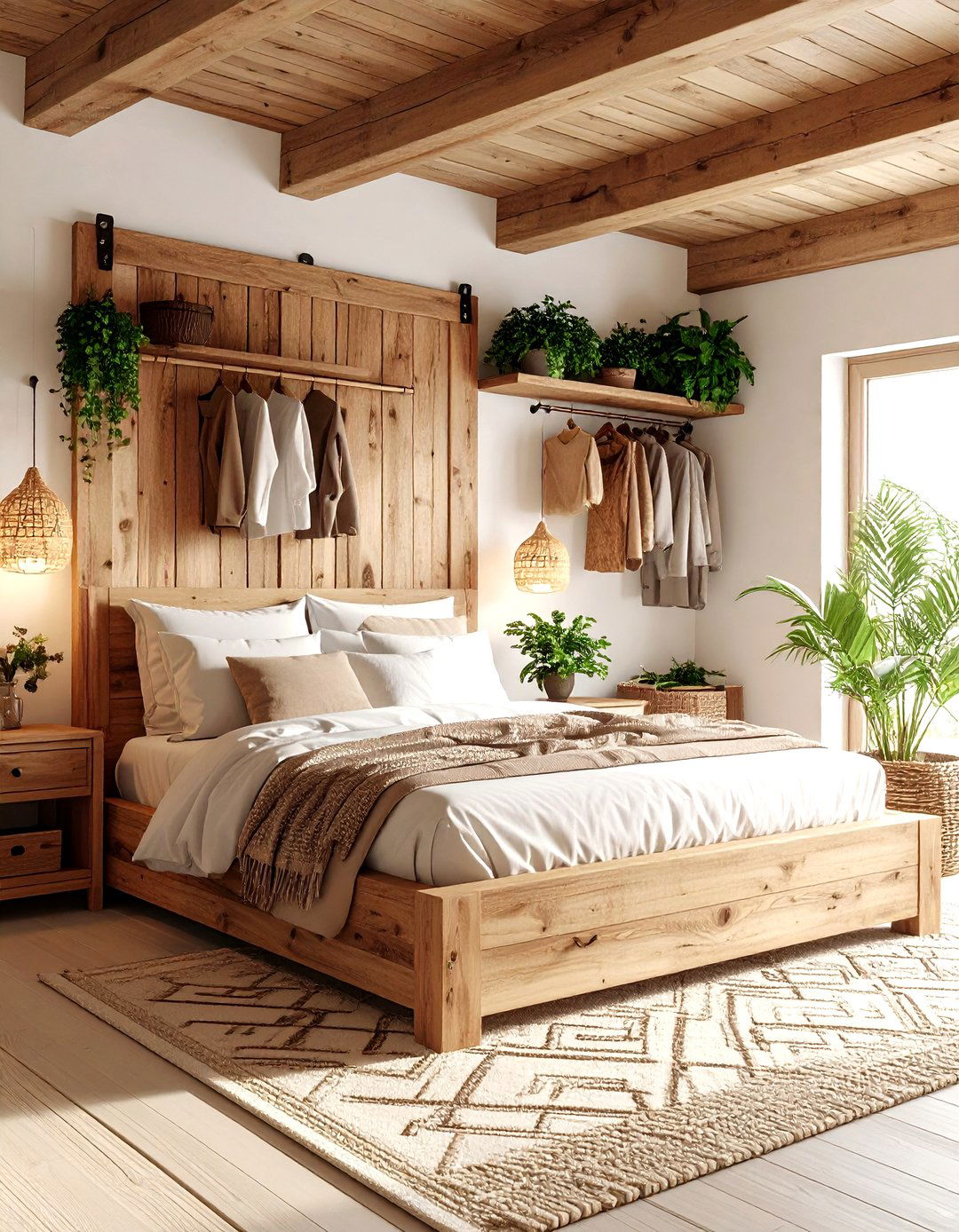 Repurposed Door Headboard Closet - 30 diy closet ideas