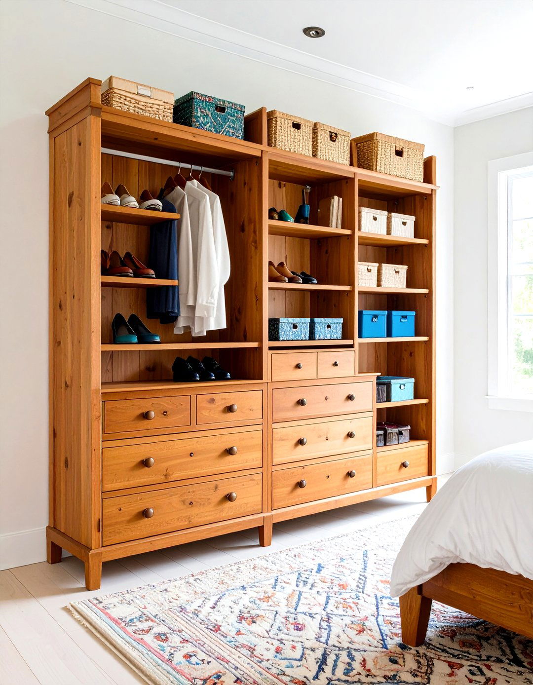 Repurposed Dresser and Bookshelf Closet - 30 diy closet ideas