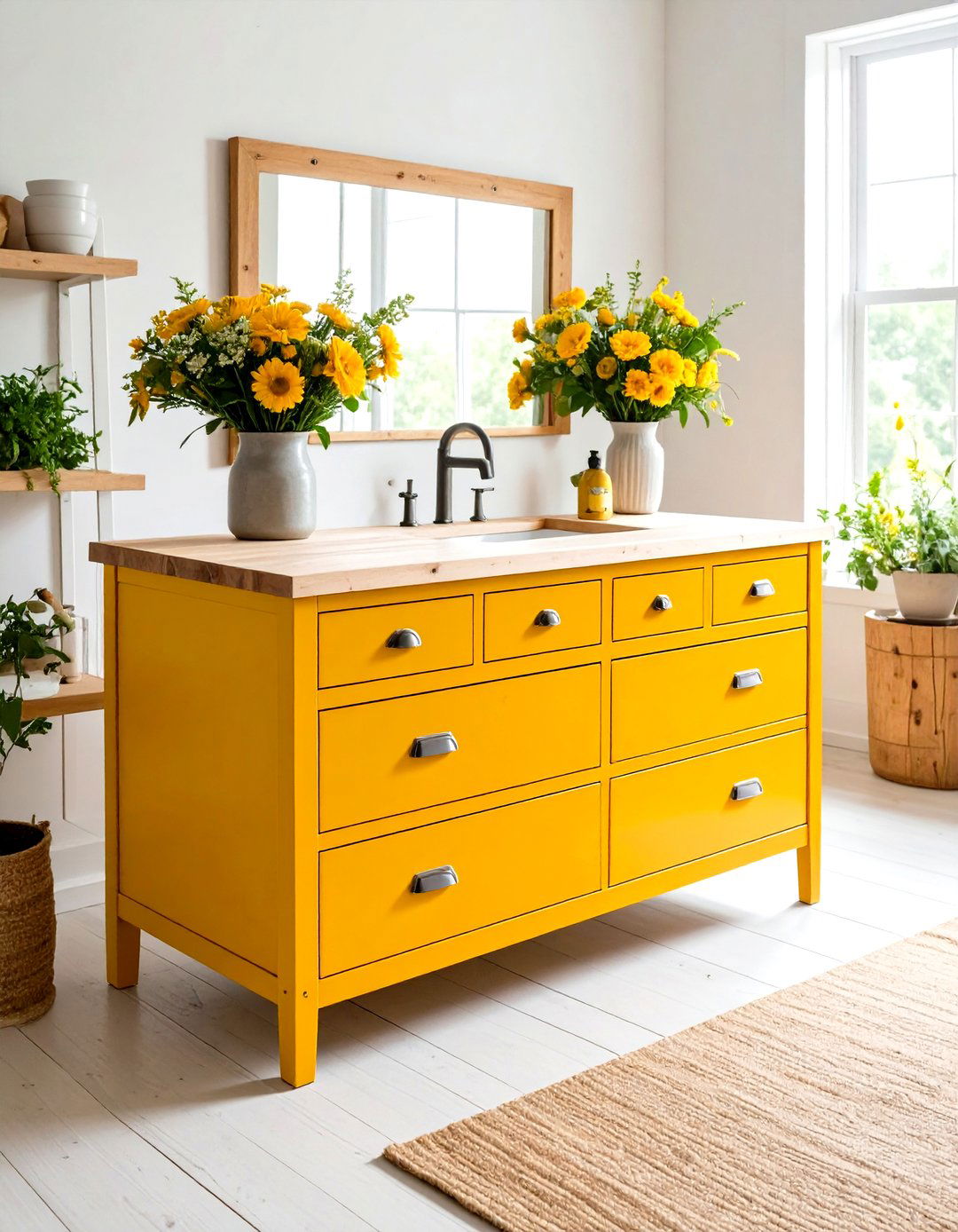 Repurposed Filing Cabinet Vanity - 30 diy vanity ideas