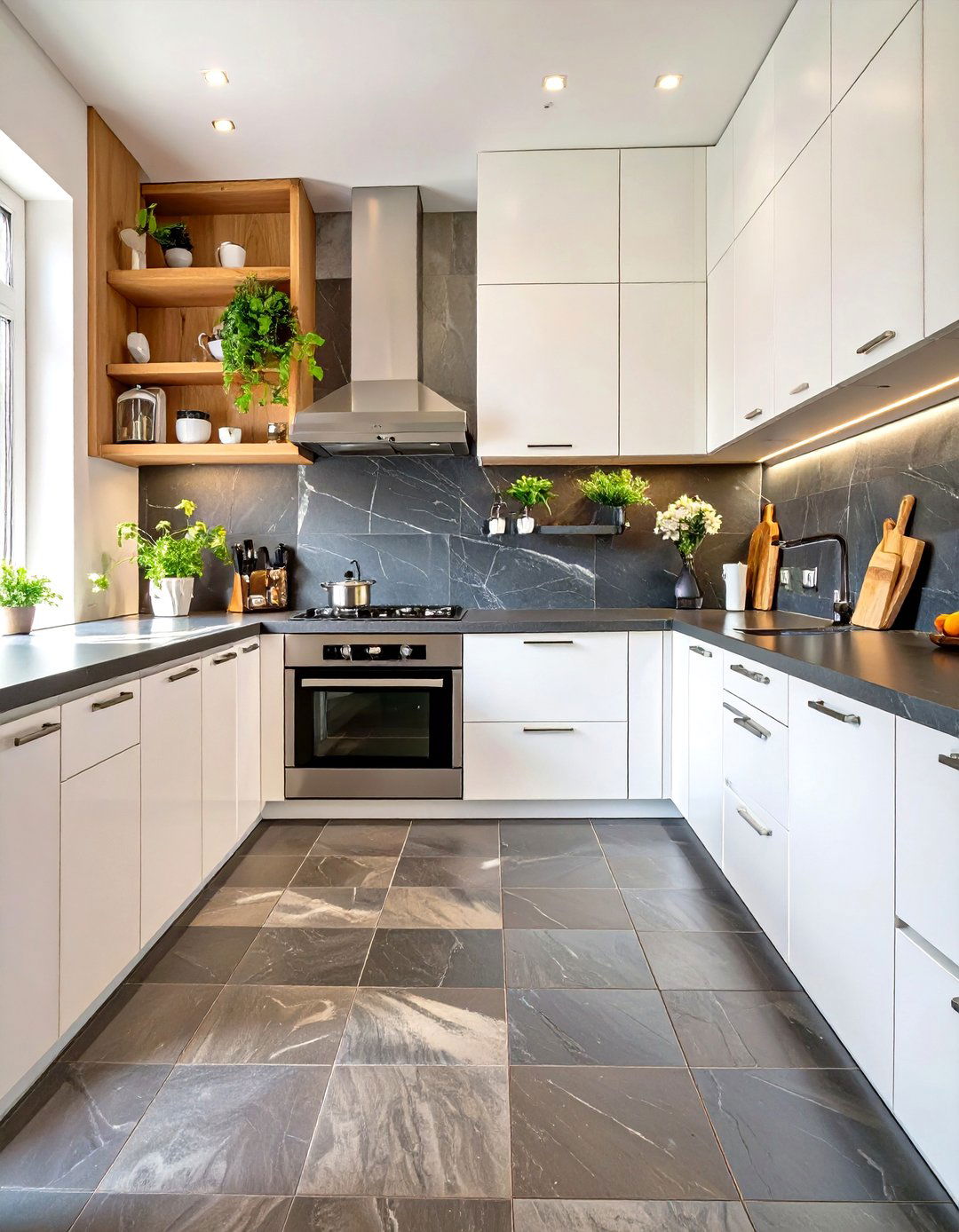 Repurposed Floor Tile Backsplash - 30 cheap backsplash ideas