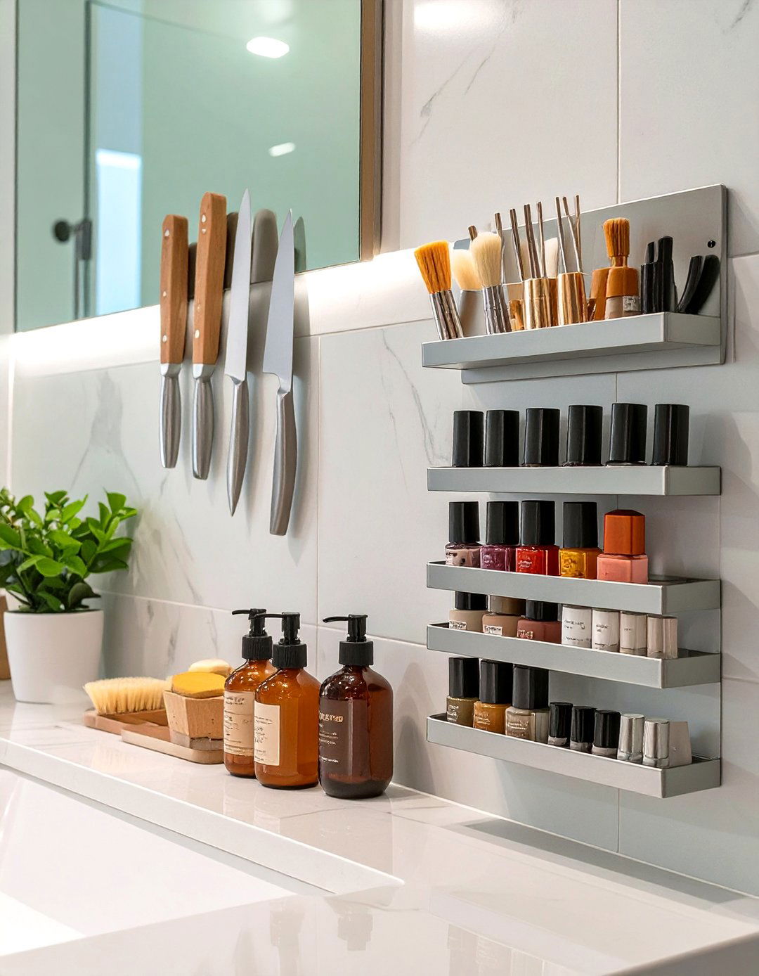 Repurposed Kitchen Storage in the Bathroom - 30 bathroom organization ideas
