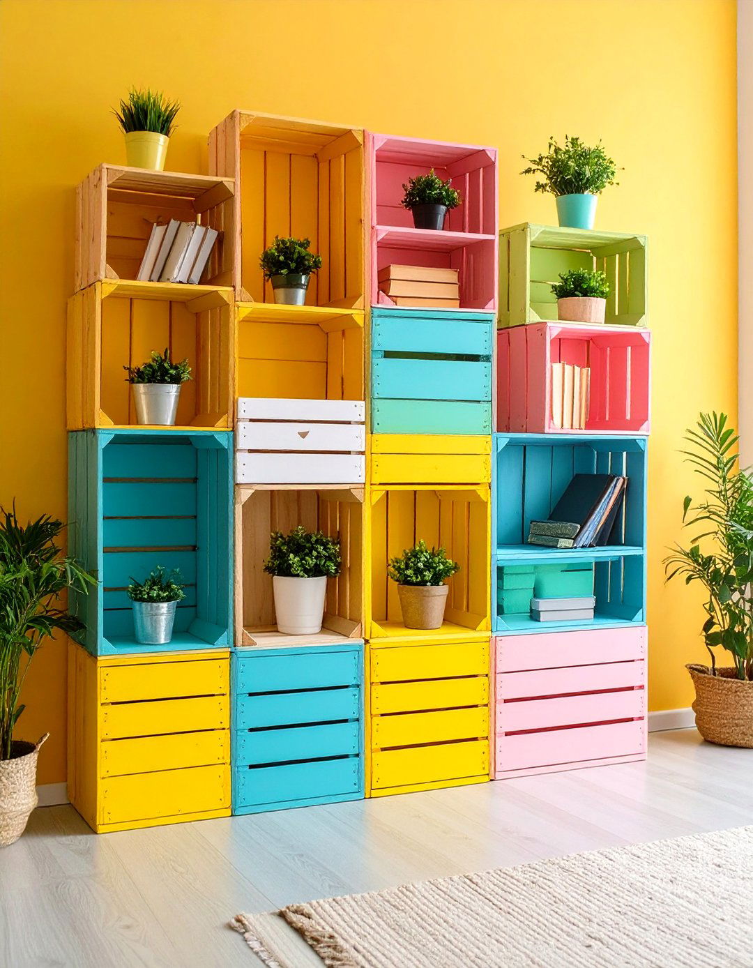 Repurposed Object Living Room Shelves - 30 living room bookshelf ideas