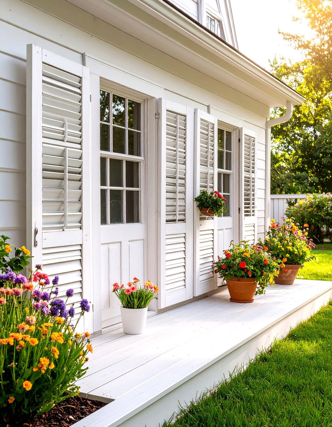 Repurposed Shutter Screen - 30 deck privacy wall ideas