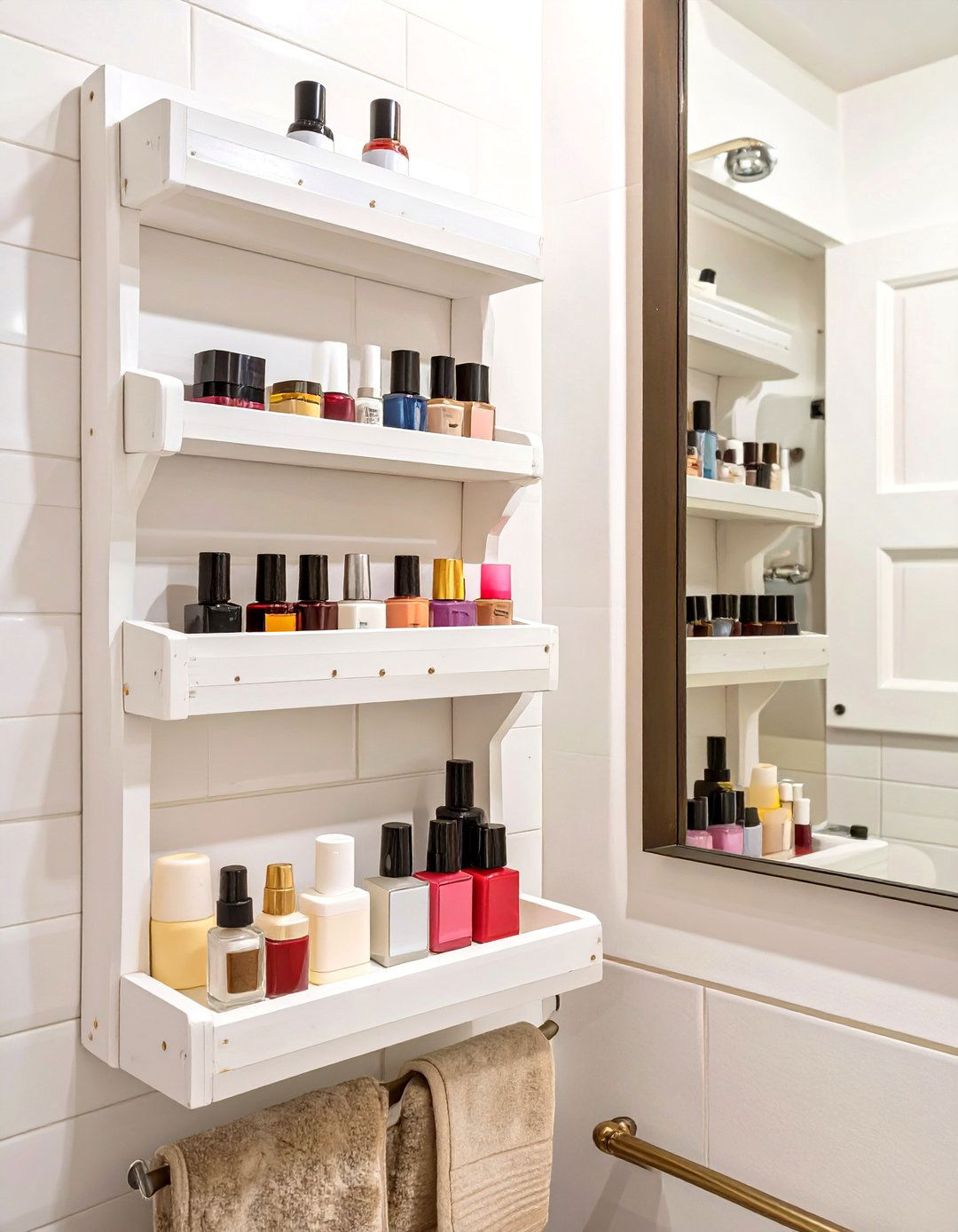 Repurposed Spice Rack Shelves - 30 shelves very small bathroom storage ideas