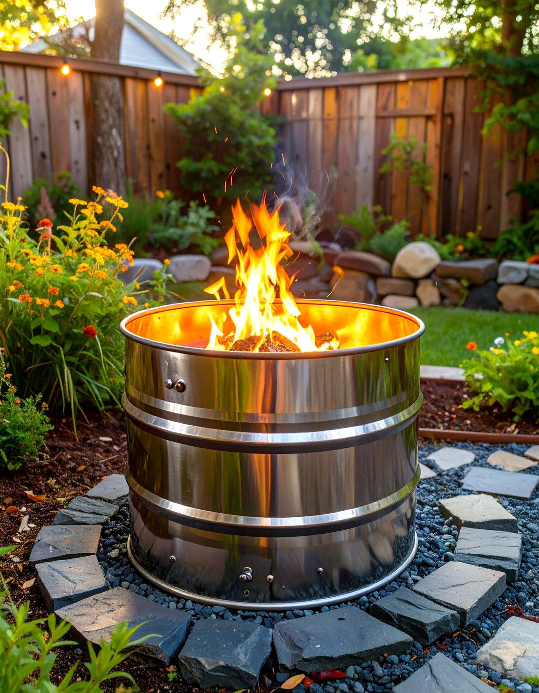 Repurposed Washing Machine Drum Fire Pit - 30 simple backyard fire pit ideas