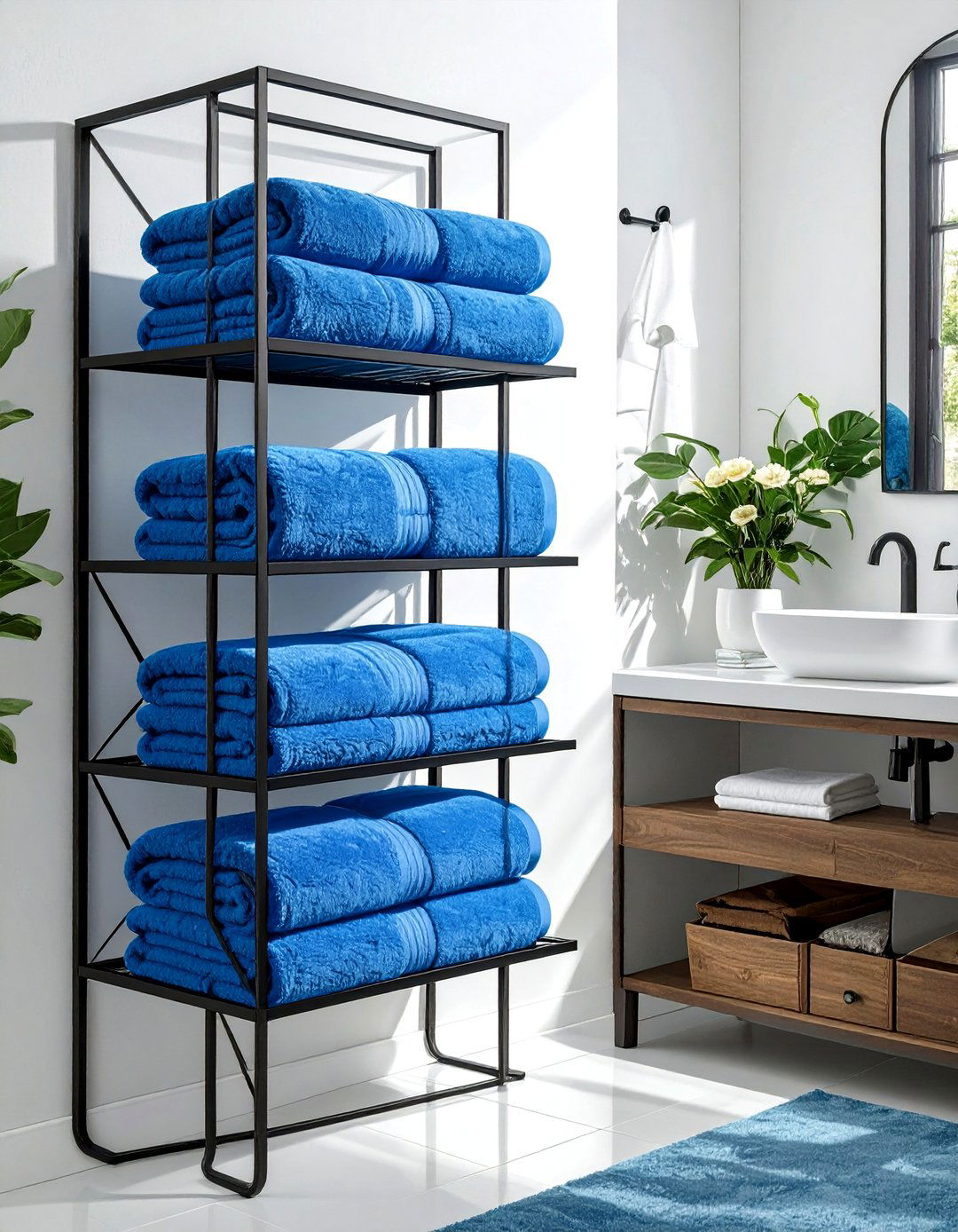 Repurposed Wine Rack - 30 bathroom towel storage ideas