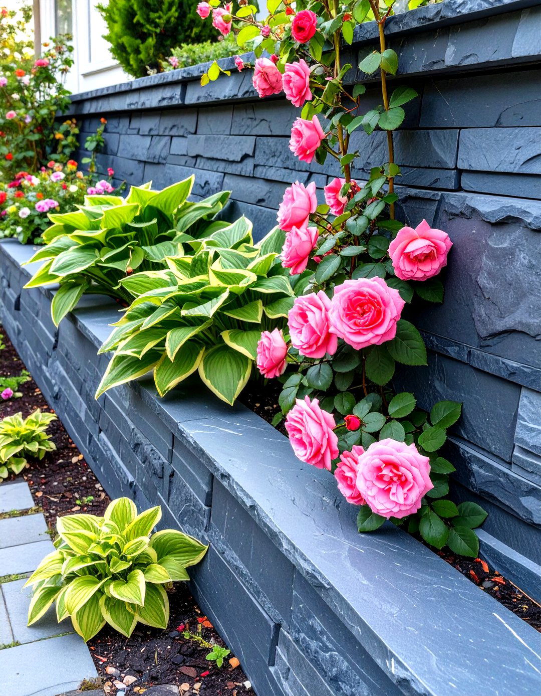 Retaining Wall as a Garden Backdrop - 30 simple retaining wall ideas for sloped backyard