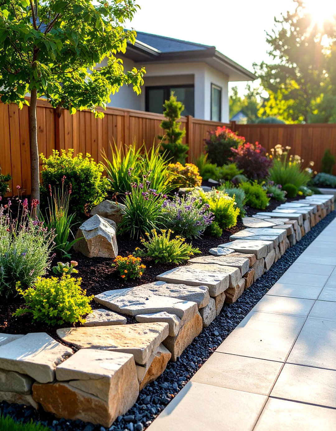Retaining Wall with Recycled Materials - 30 front yard retaining wall ideas