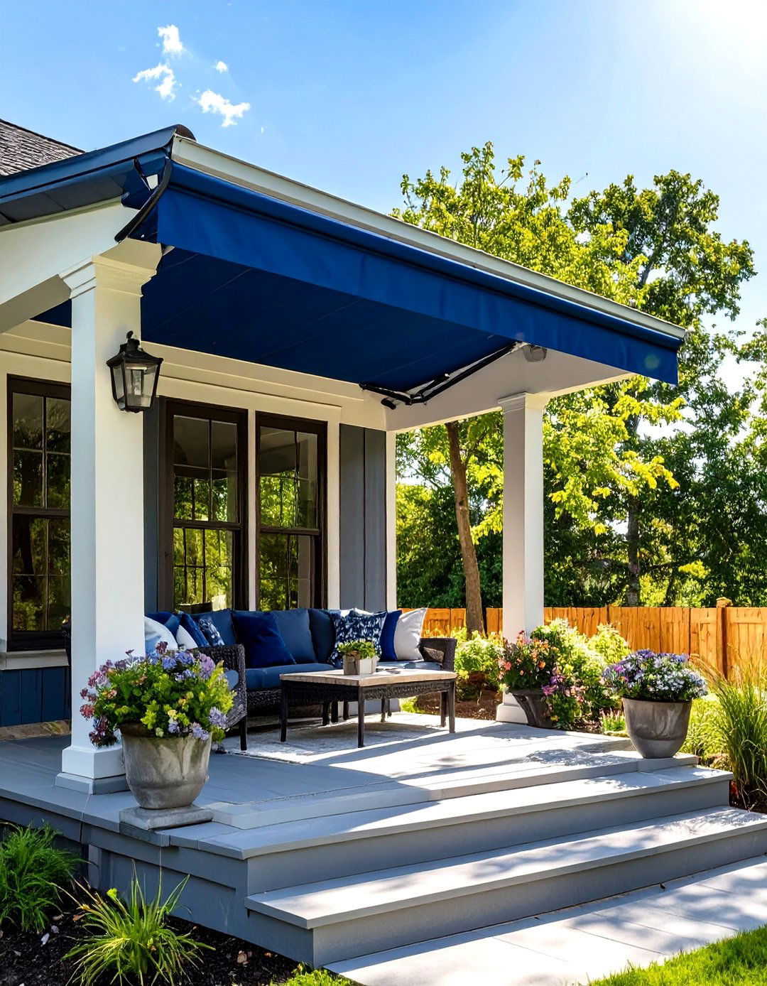 Retractable Awning for Small Porch Shade - 30 small back porch ideas