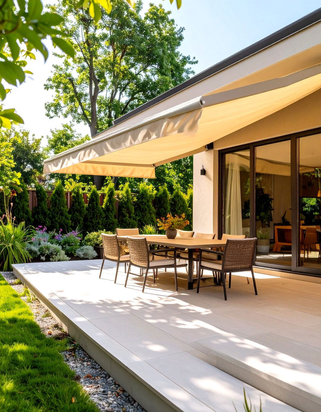 Retractable Awning for a Small Outdoor Patio - 30 small outdoor patio ideas