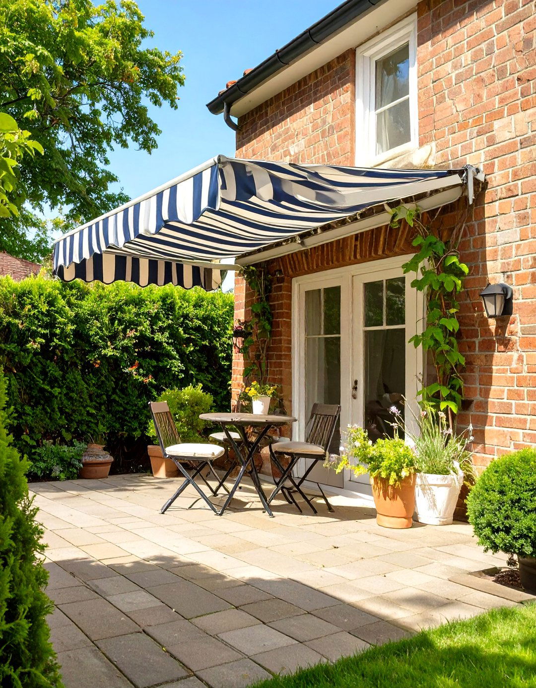Retractable Fabric Awning - 30 cheap patio cover ideas