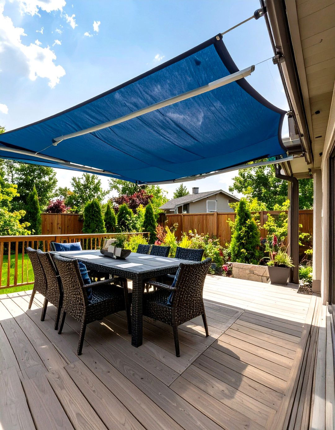 Retractable Fabric Canopy Deck - 30 deck shade ideas