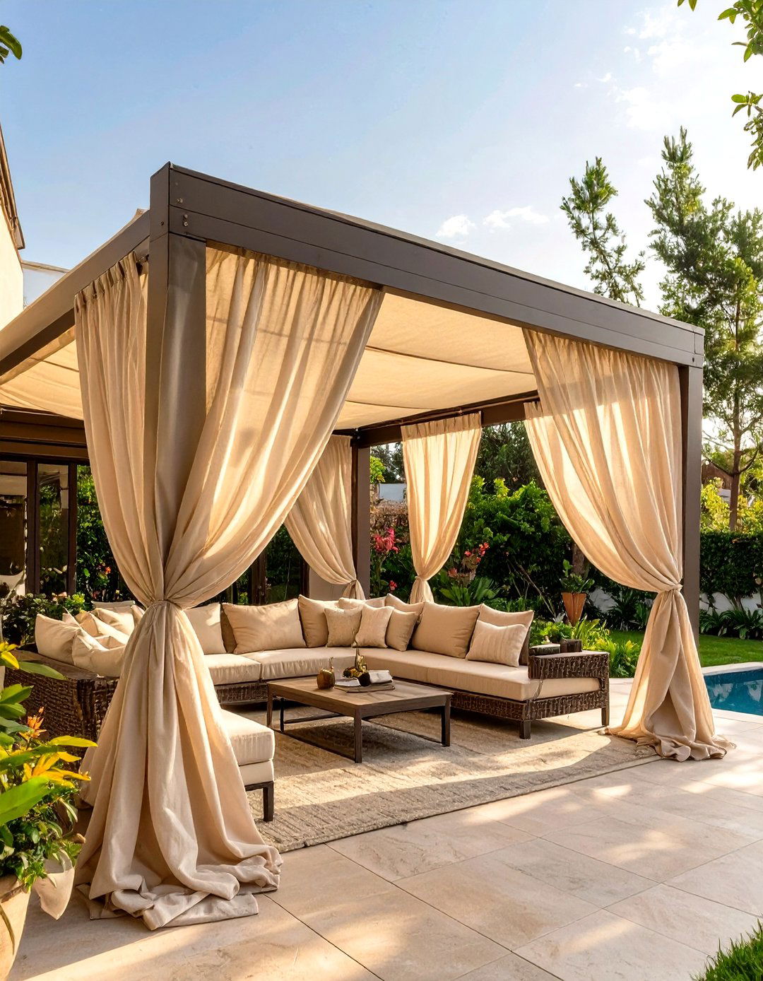 Retractable Fabric Canopy Roof - 30 cheap patio roof ideas