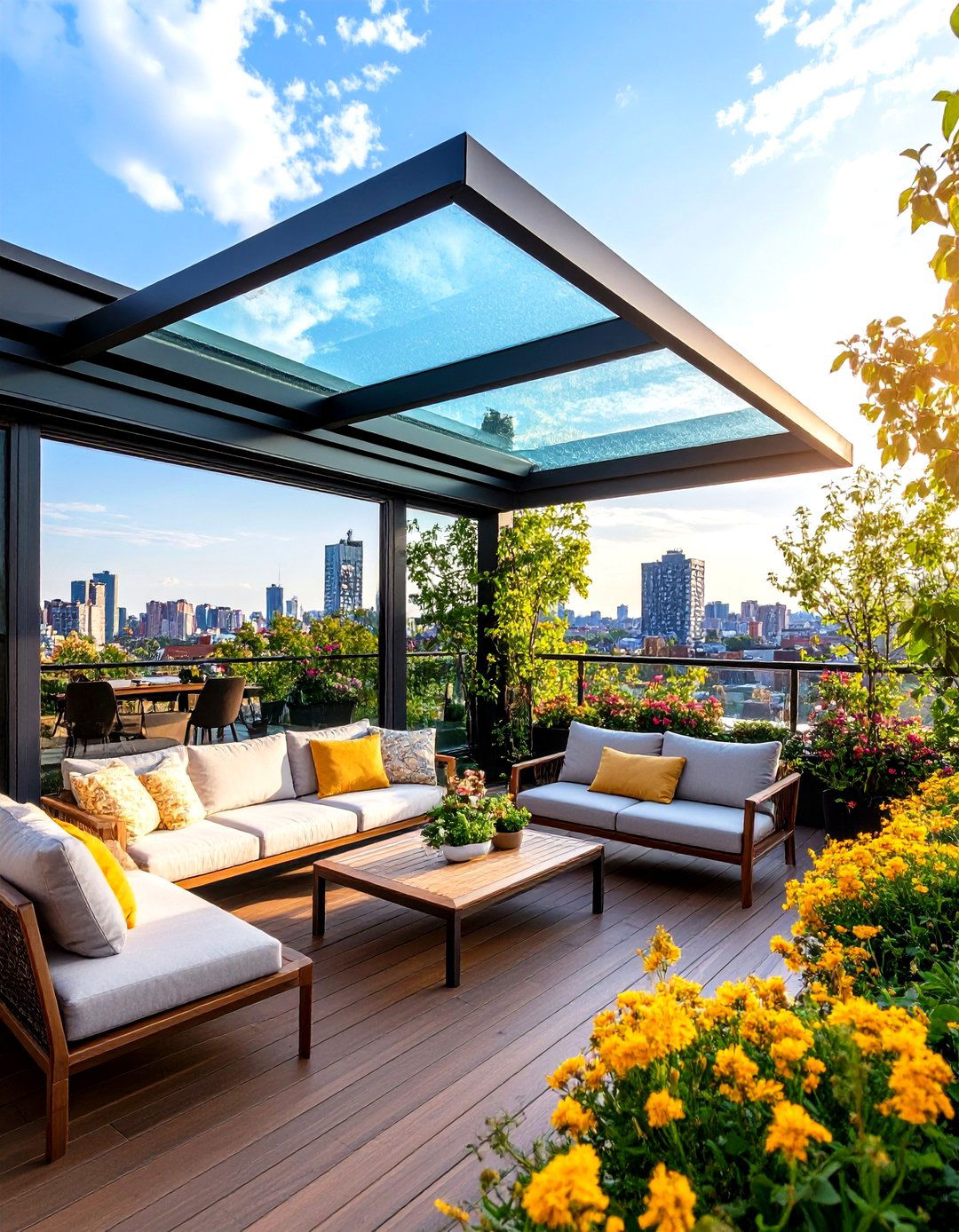 Retractable Glass Roof - 30 patio covering ideas